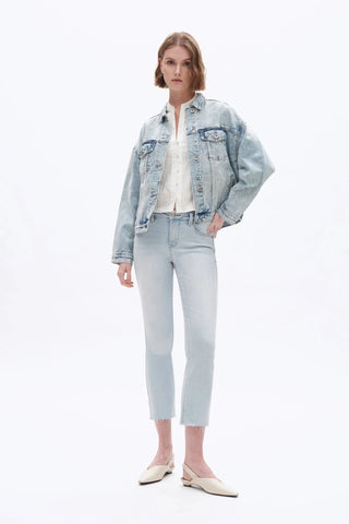 Bayeas Mid Rise Straight Raw Edge Denim Jeans - Sassy Inspiration
