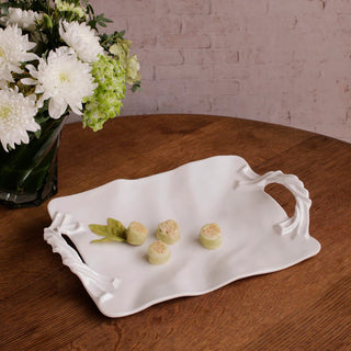 Beatriz Ball VIDA Sasha Rectangular Tray with Handles – White - Sassy Inspiration