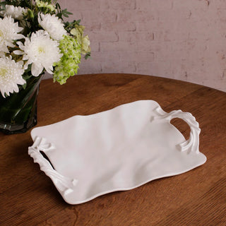 Beatriz Ball VIDA Sasha Rectangular Tray with Handles – White - Sassy Inspiration