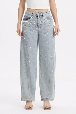 Berlin High Rise Pearl Barrel Jeans - Sassy Inspiration