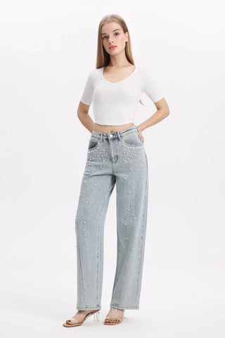 Berlin High Rise Pearl Barrel Jeans - Sassy Inspiration