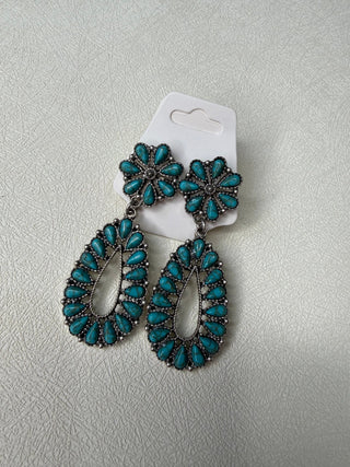 Blossom Cluster Turquoise Teardrop Earrings - Sassy Inspiration