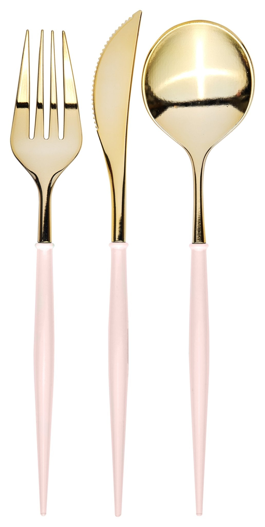 Blush & Gold Bella Assorted Plastic Cutlery/24pc, Service for 8 - Sassy Inspiration
