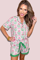 Botanical Garden Ruffle Pajama Set - Sassy Inspiration