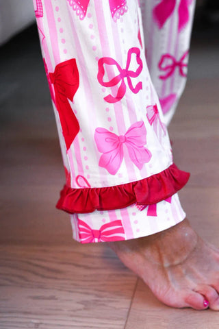Bow Romance Ruffle Pajama Set - Sassy Inspiration