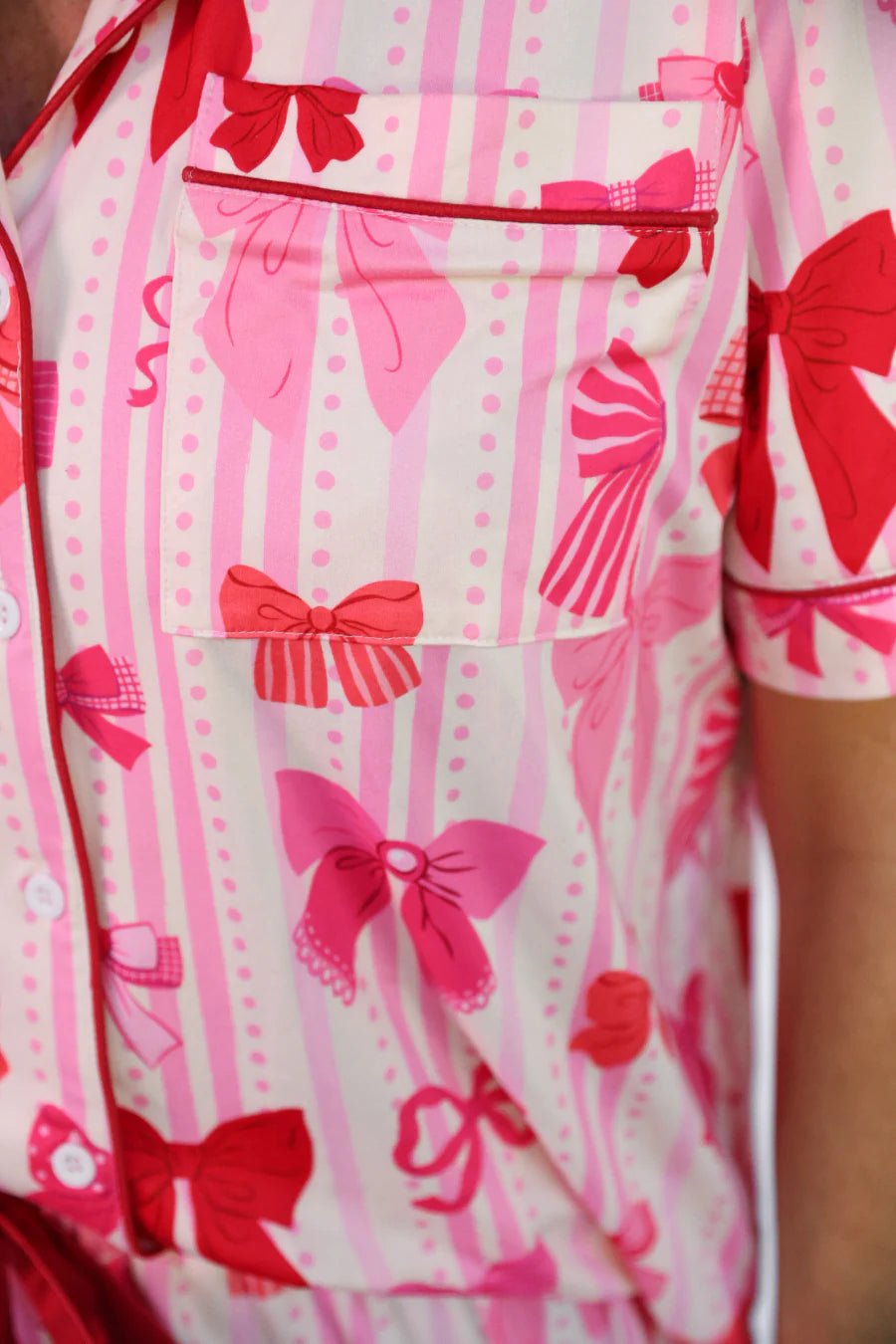 Bow Romance Ruffle Pajama Set - Sassy Inspiration