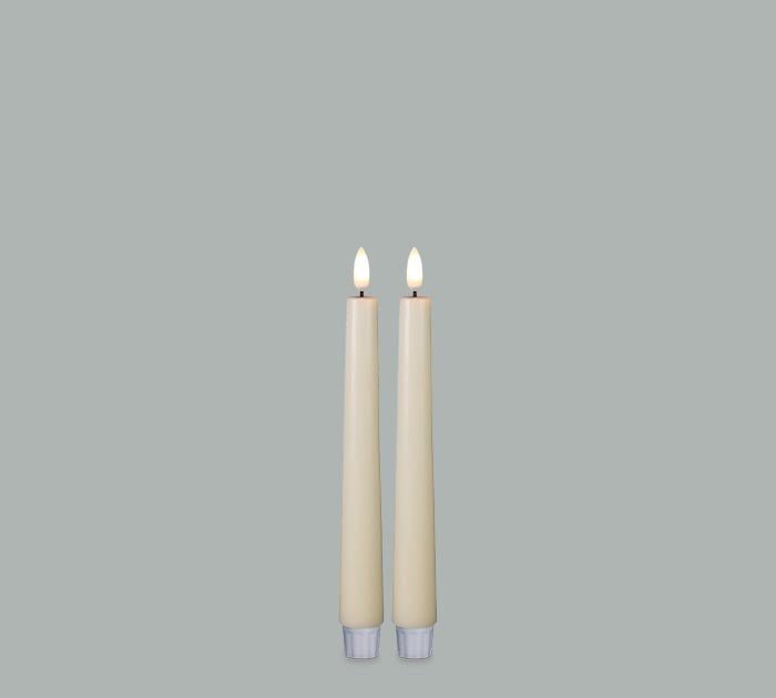 CANDLE PATRIA 3D LED IVORY TAPER 9" S/2 - Sassy Inspiration
