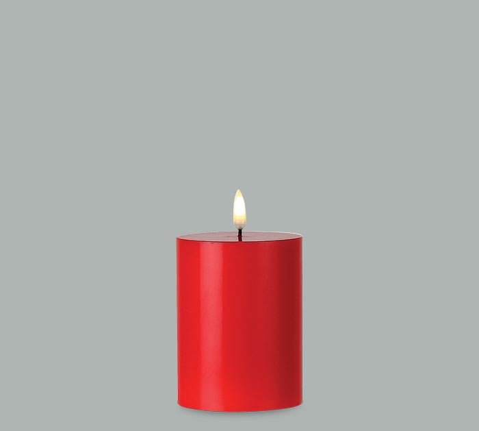 CANDLE PATRIA 3D LED RED 4" PILLAR - Sassy Inspiration