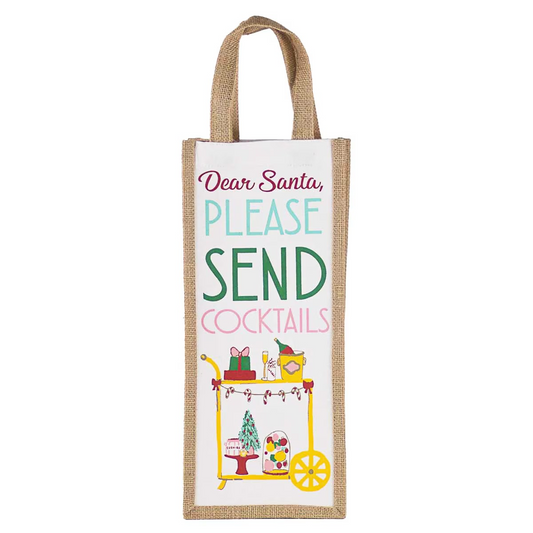 Santa Send Cocktails Wine Bag