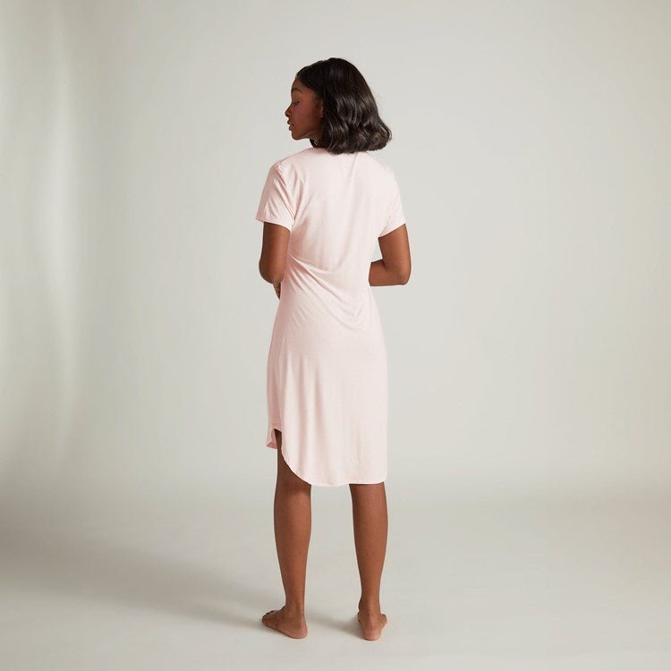 Claire Short Sleeve Nightgown: Pink - Sassy Inspiration