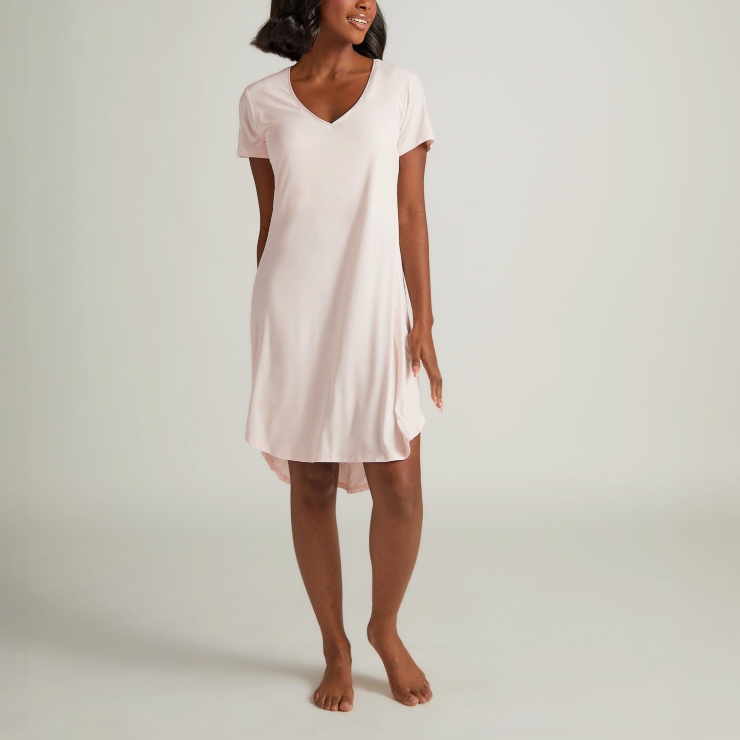 Claire Short Sleeve Nightgown: Pink - Sassy Inspiration