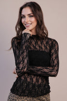Clara Mesh Lace Knit Top - Sassy Inspiration