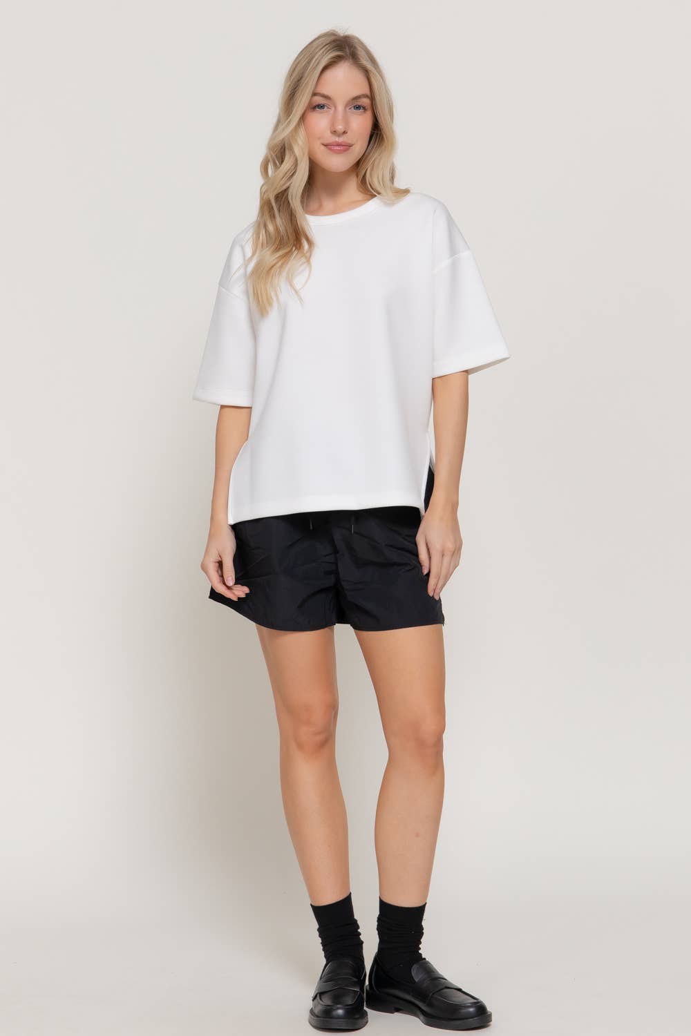 Cloud Nine Oversized Scuba Knit Top - Sassy Inspiration