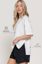 Cloud Nine Oversized Scuba Knit Top - Sassy Inspiration