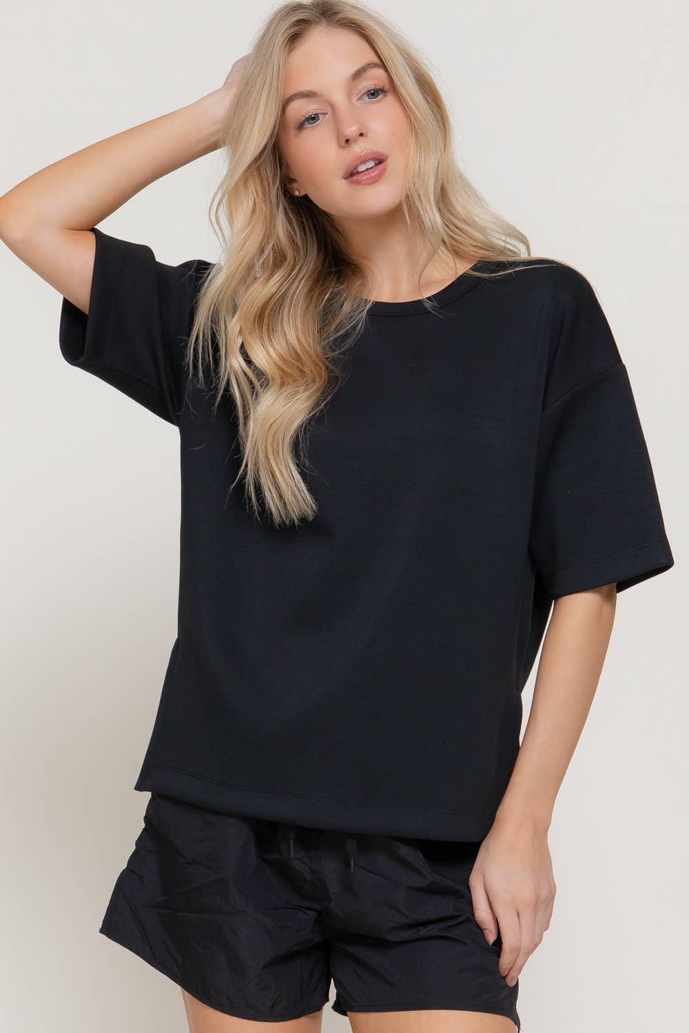 Cloud Nine Oversized Scuba Knit Top - Sassy Inspiration