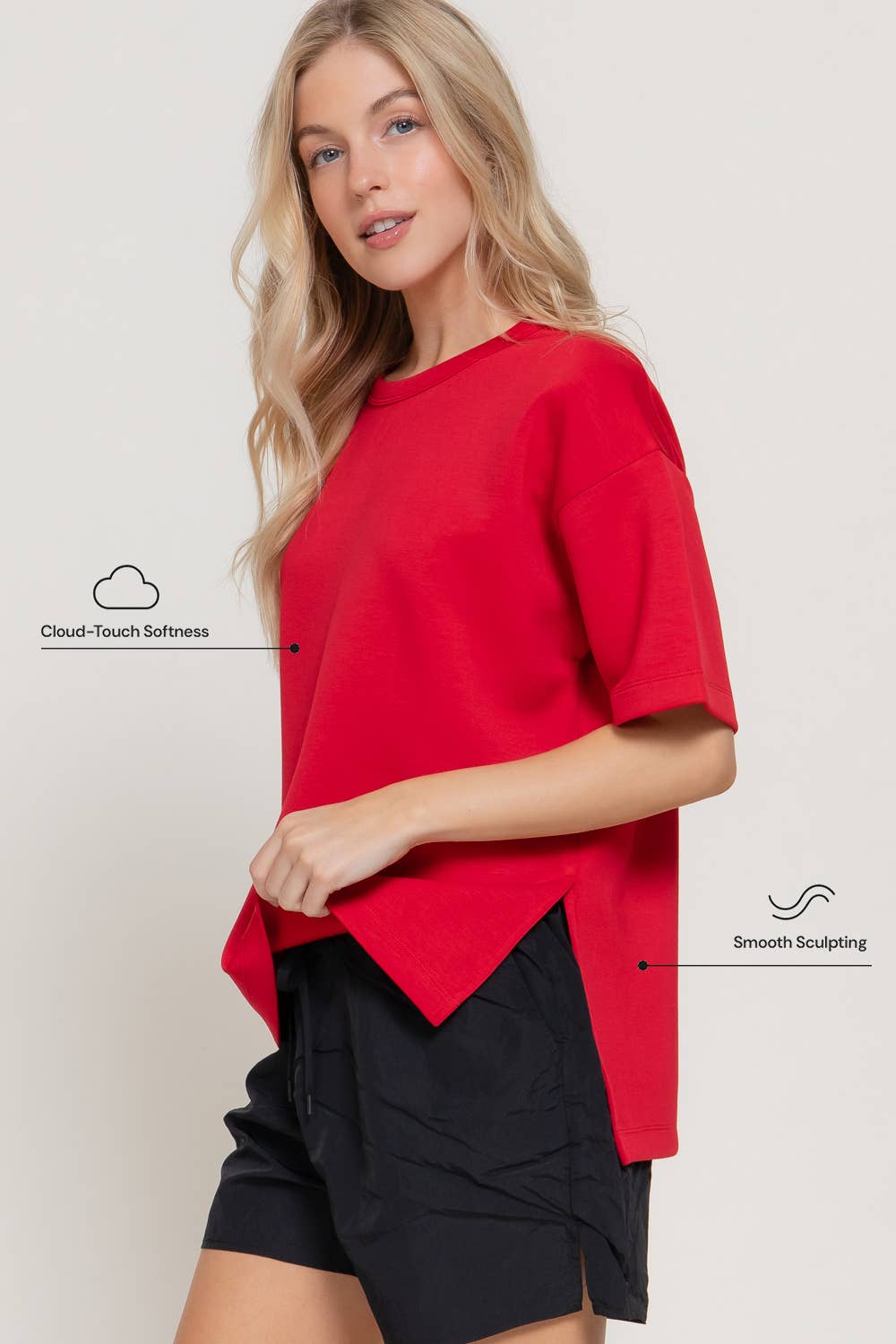 Cloud Nine Oversized Scuba Knit Top - Sassy Inspiration
