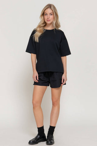 Cloud Nine Oversized Scuba Knit Top - Sassy Inspiration