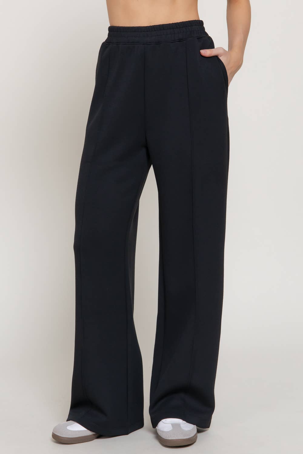 Cloud Nine Scuba Pintuck Wide - Leg Pants - Sassy Inspiration