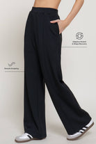 Cloud Nine Scuba Pintuck Wide - Leg Pants - Sassy Inspiration