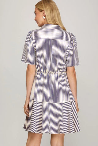 Coastal Charm Striped Mini Dress - Sassy Inspiration