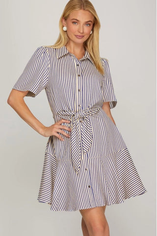 Coastal Charm Striped Mini Dress - Sassy Inspiration