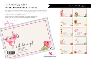 Cocktails Tray Insert Set – Set of 10 (11x17) - Sassy Inspiration