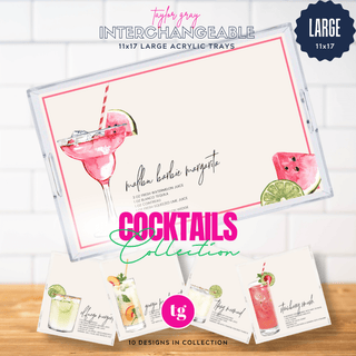 Cocktails Tray Insert Set – Set of 10 (11x17) - Sassy Inspiration