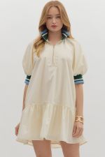 Contrast Collar Mini Dress - Sassy Inspiration