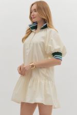 Contrast Collar Mini Dress - Sassy Inspiration