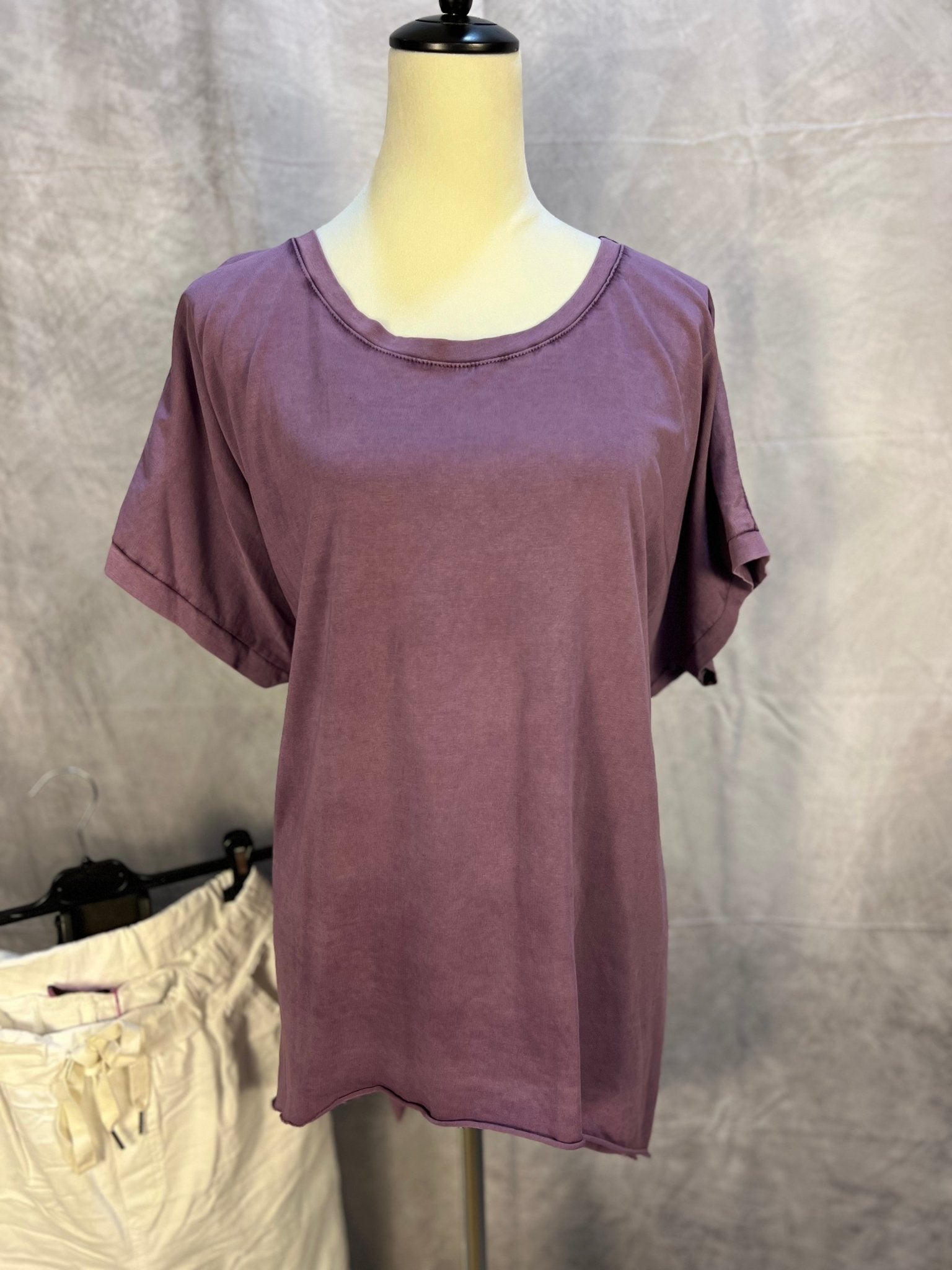 Cotton High Low Short - sleeve Washed Top - Sassy Inspiration