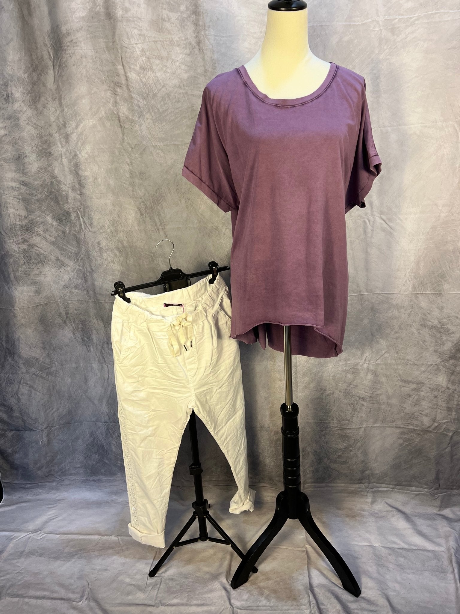 Cotton High Low Short - sleeve Washed Top - Sassy Inspiration