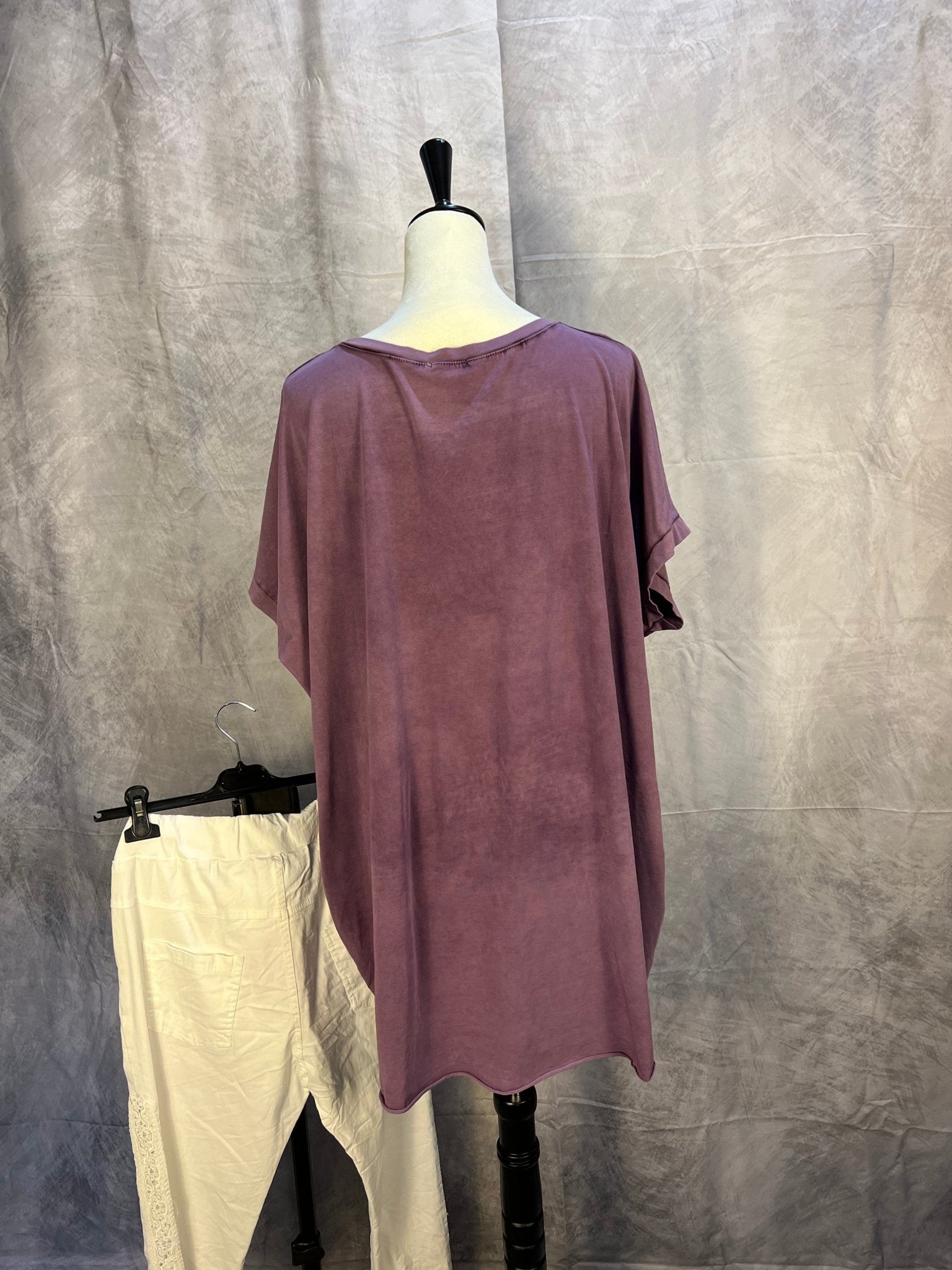 Cotton High Low Short - sleeve Washed Top - Sassy Inspiration