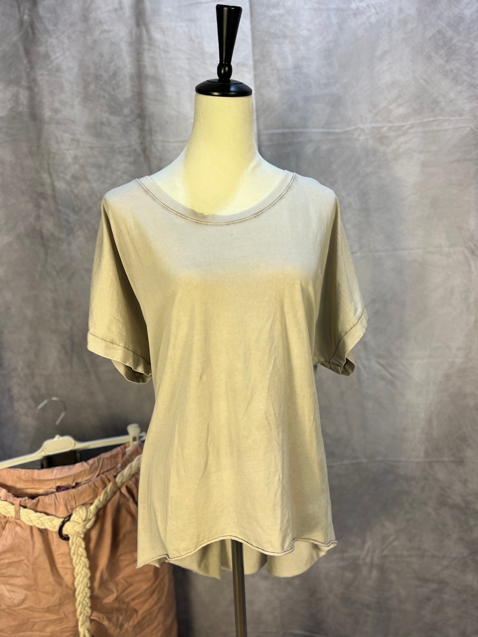 Cotton High Low Short - sleeve Washed Top - Sassy Inspiration