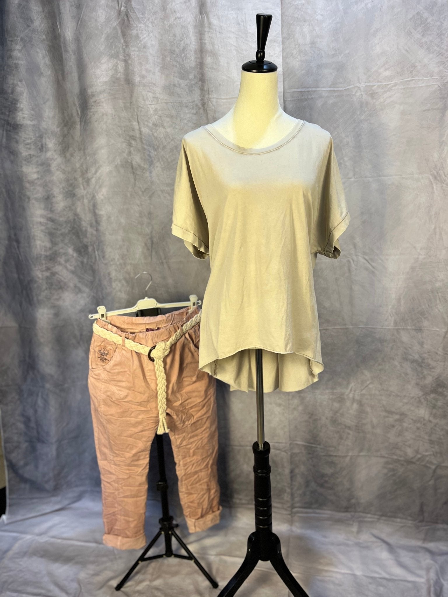 Cotton High Low Short - sleeve Washed Top - Sassy Inspiration