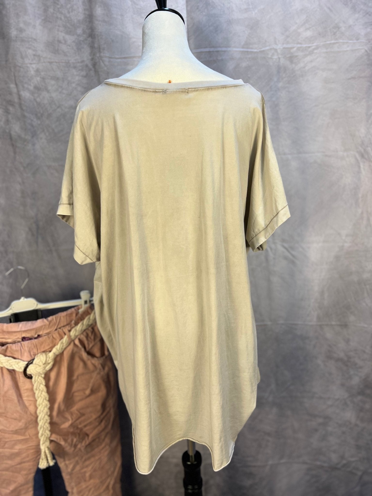 Cotton High Low Short - sleeve Washed Top - Sassy Inspiration