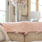 Cozy Pom Pom Throw in Light Pink - Sassy Inspiration
