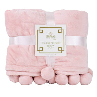 Cozy Pom Pom Throw in Light Pink - Sassy Inspiration