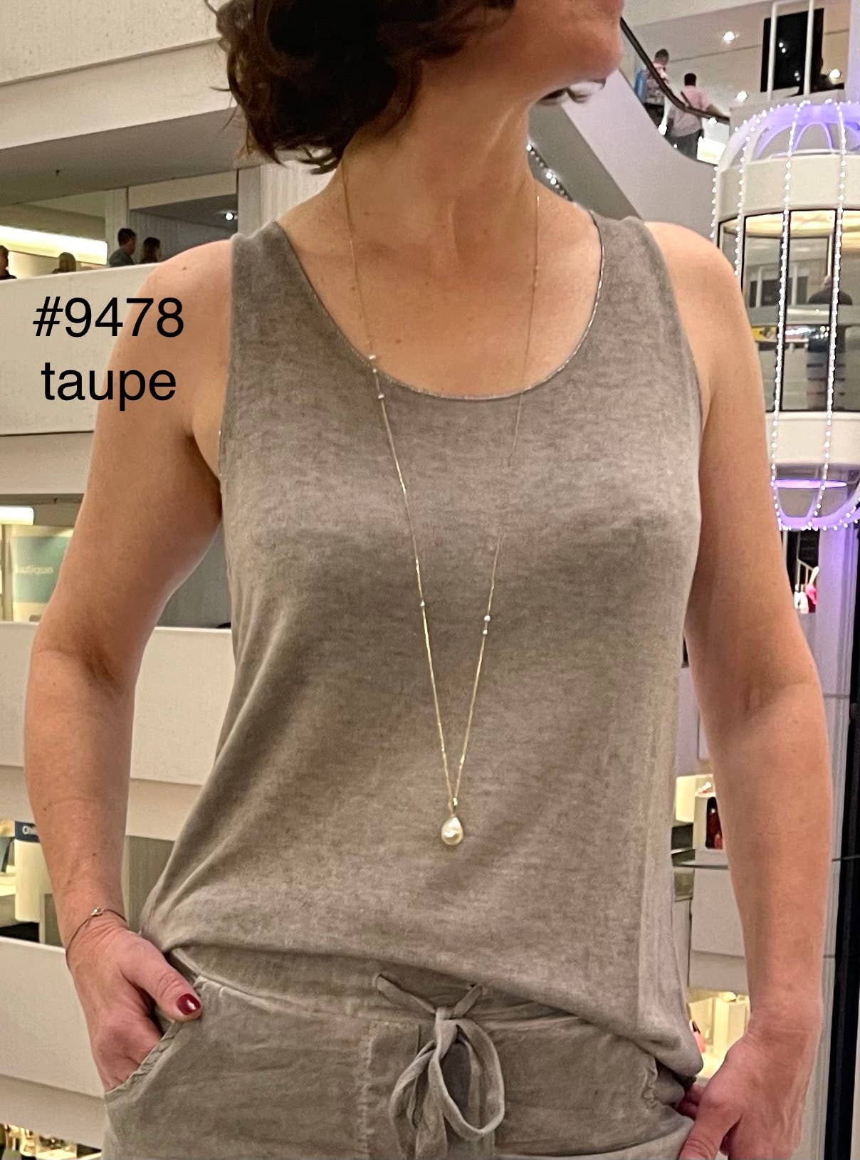 Cozy Viscose Tank with Metallic Trim - Sassy Inspiration