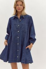 Dark Denim Mini Dress - Sassy Inspiration