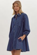 Dark Denim Mini Dress - Sassy Inspiration