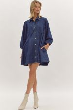 Dark Denim Mini Dress - Sassy Inspiration