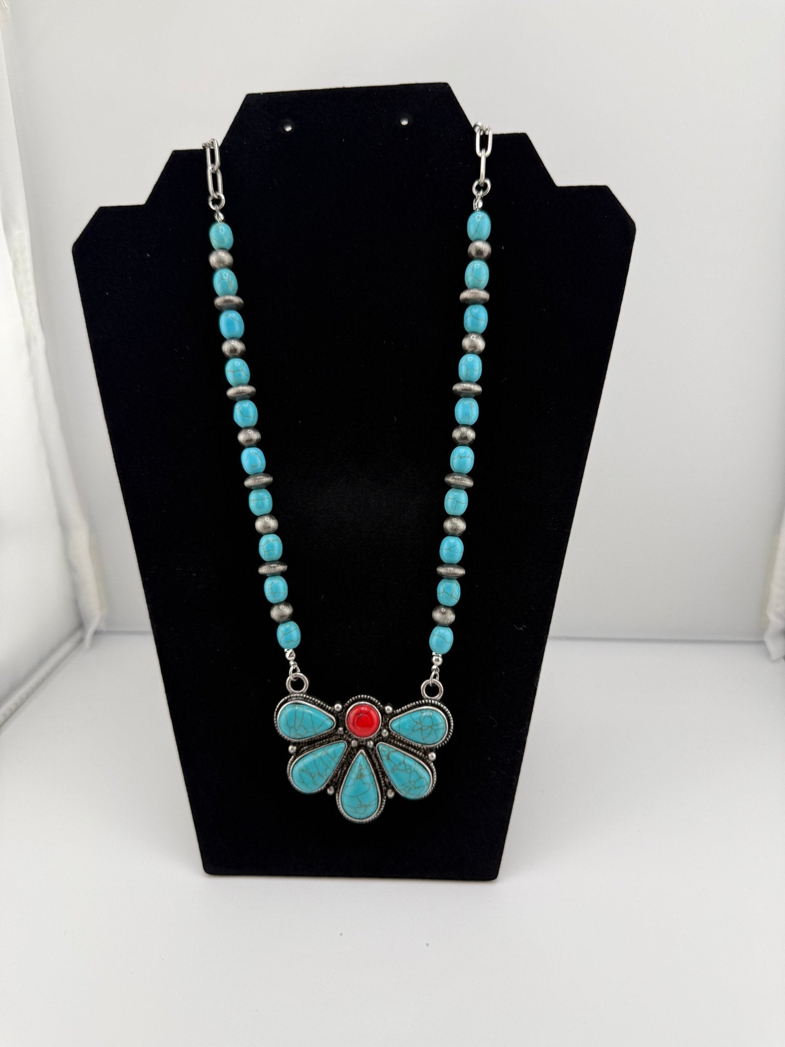 Desert Flame Turquoise Statement Necklace - Sassy Inspiration