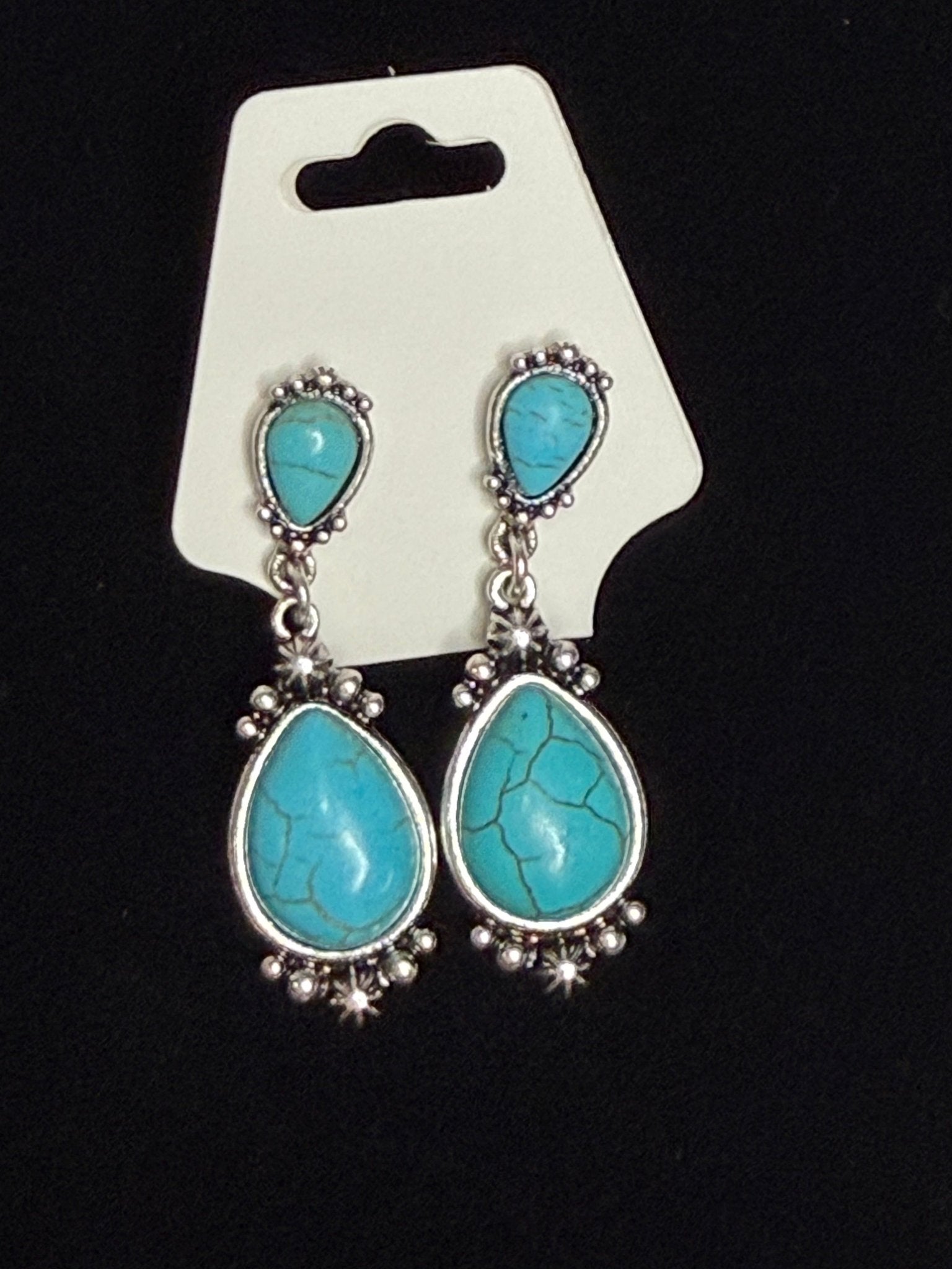 Desert Sky Turquoise Teardrop Earrings - Sassy Inspiration