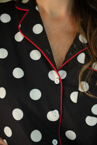 Dotty Darling Polka Dot Ruffle Pajama Set - Sassy Inspiration