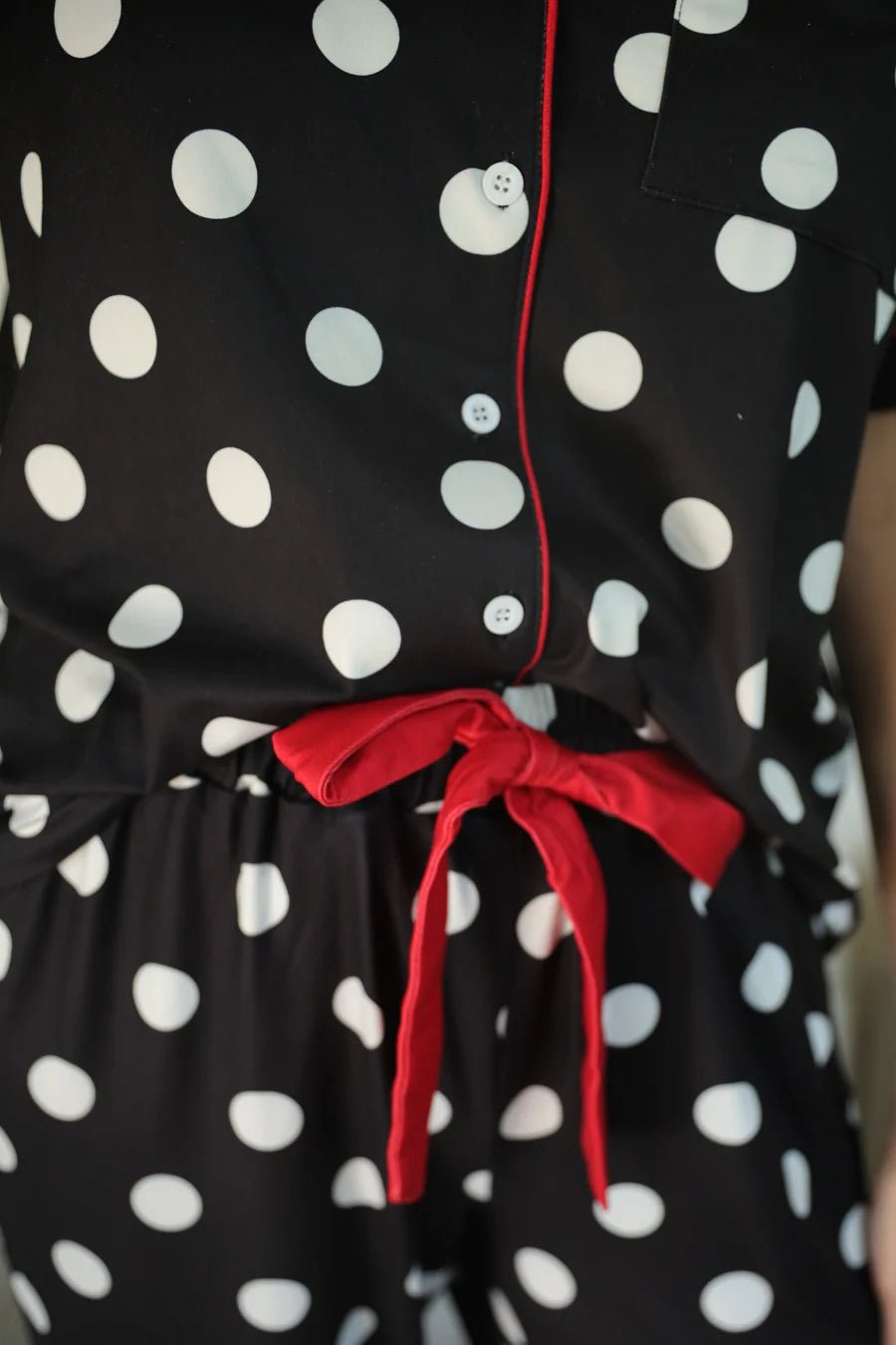 Dotty Darling Polka Dot Ruffle Pajama Set - Sassy Inspiration