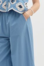 Embroidered Hem Pants - Sassy Inspiration