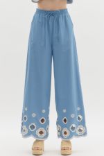 Embroidered Hem Pants - Sassy Inspiration