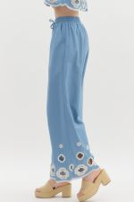 Embroidered Hem Pants - Sassy Inspiration