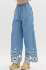 Embroidered Hem Pants - Sassy Inspiration