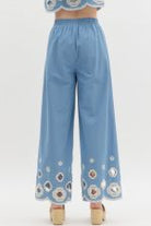 Embroidered Hem Pants - Sassy Inspiration